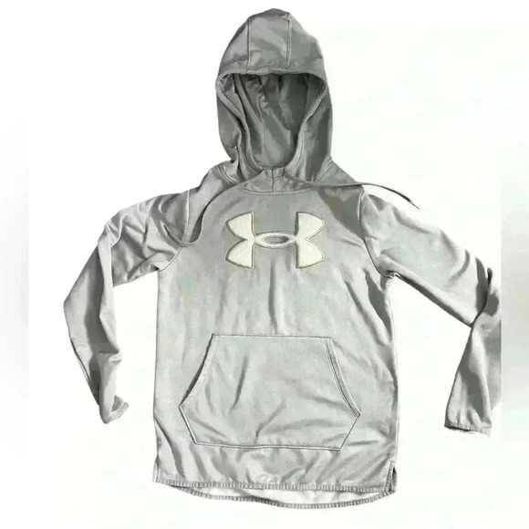 Under Armour Women’s Sherpa Logo Hoodie | Grey Purple Sweatshirt | Size Snall - Picture 1 of 4